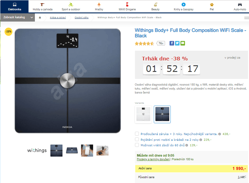 Osobní váha Withings Body+, WiFi