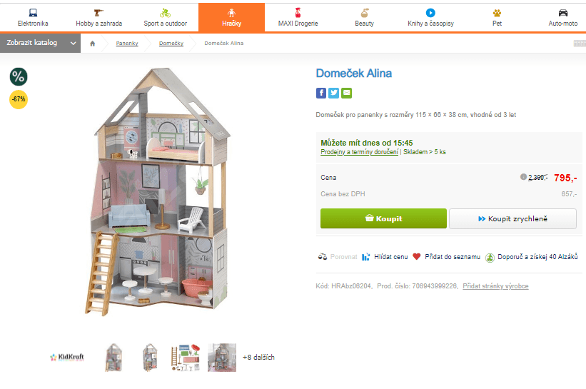 Domeček pro panenky Alina KidKraft