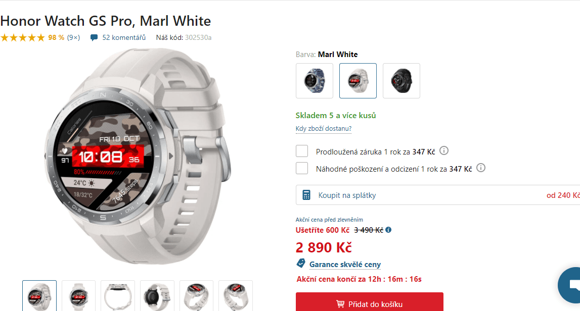 Chytré hodinky Honor Watch GS Pro