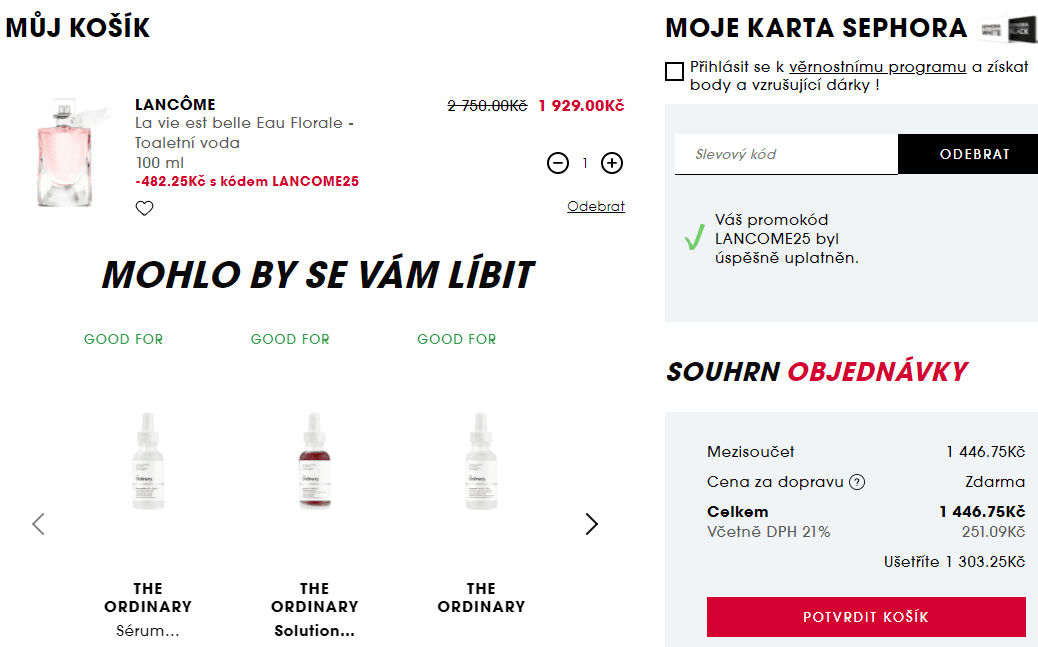 Sleva 25% na produkty značky Lancôme 