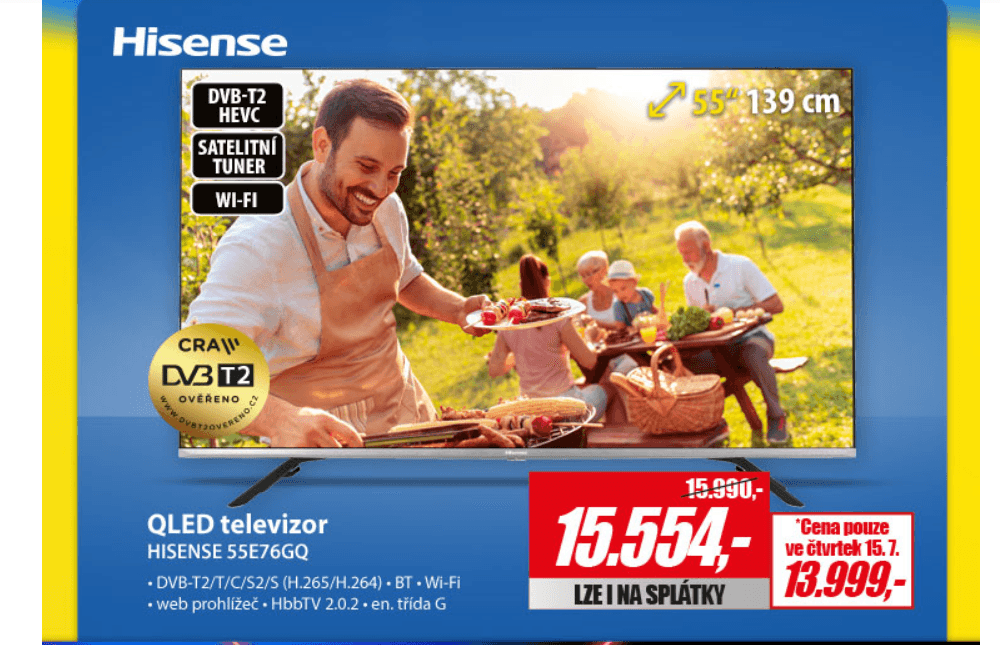 4K Smart TV, QLED, 139cm, Hisense