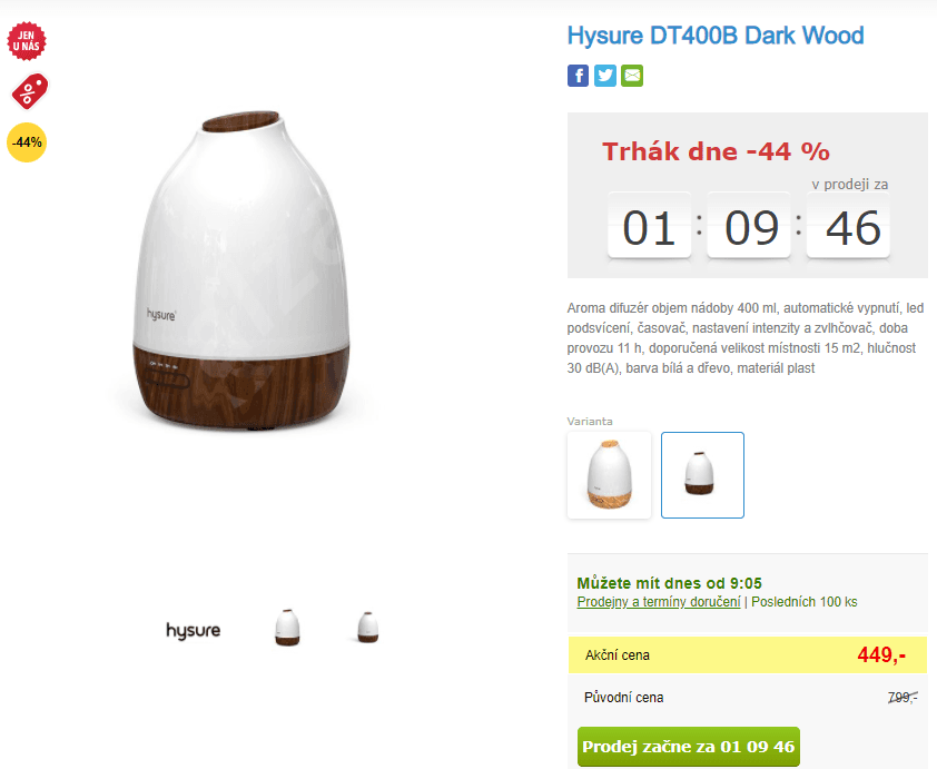 Aroma difuzér Hysure, 400 ml