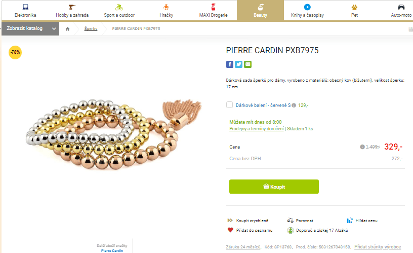 Sada korálkových náramků Pierre Cardin
