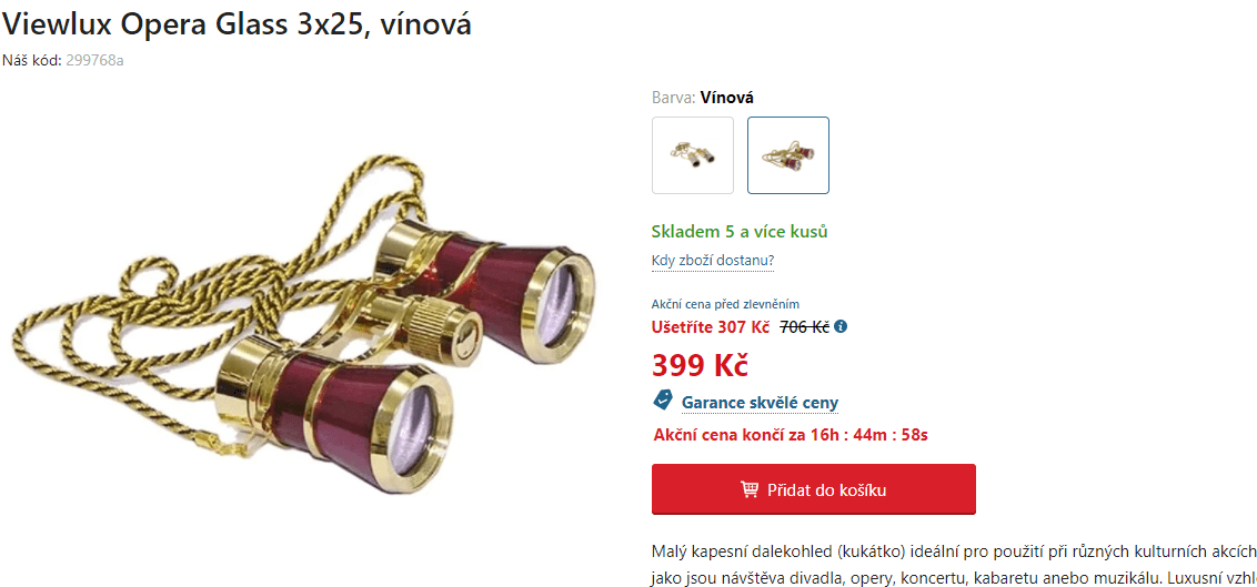 Divadelní kukátko Viewlux Opera Glass 3x25