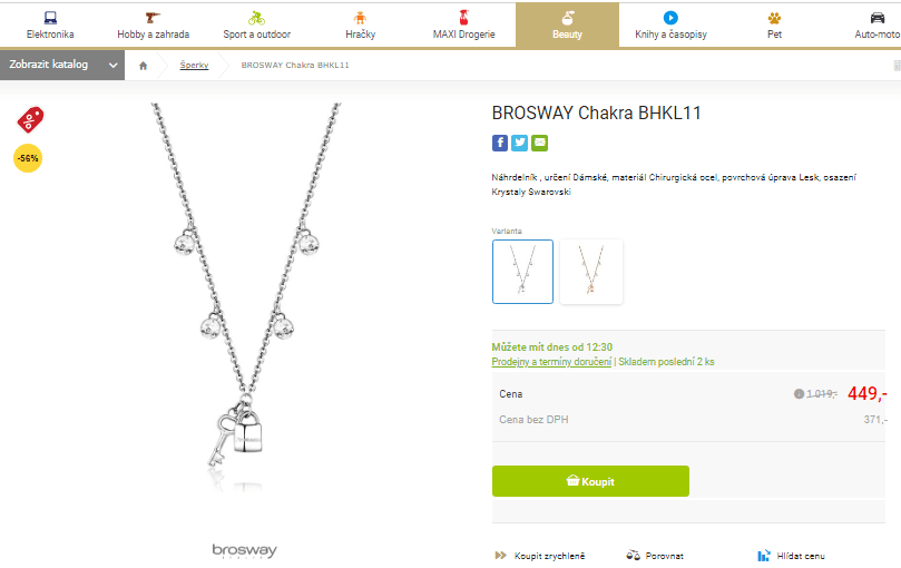 Náhrdelník Brosway Chakra BHKL11