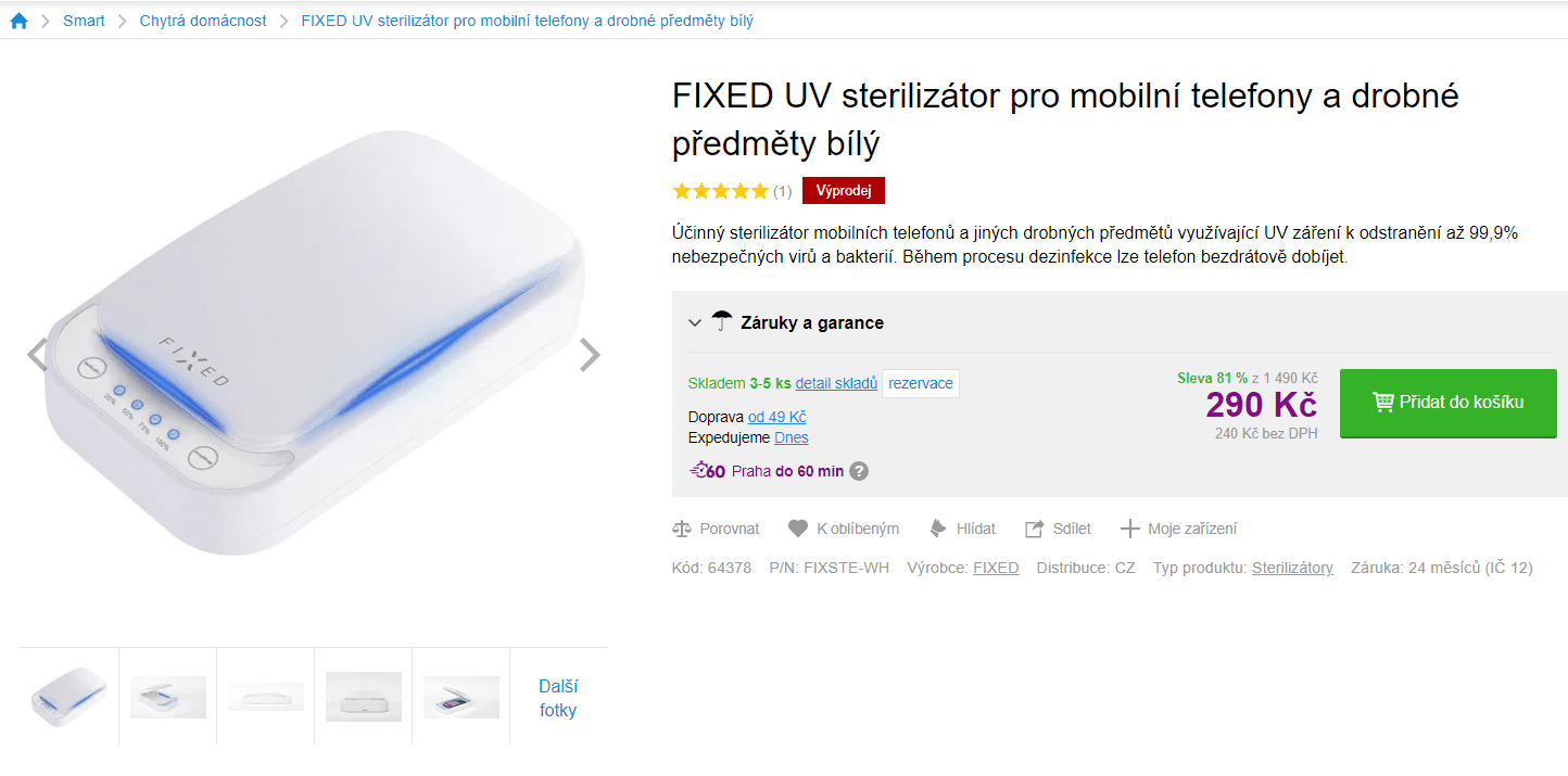 UV sterilizátor FIXED 