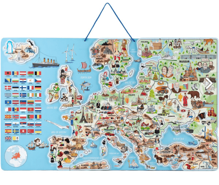 Edukativní magnetická mapa Evropy