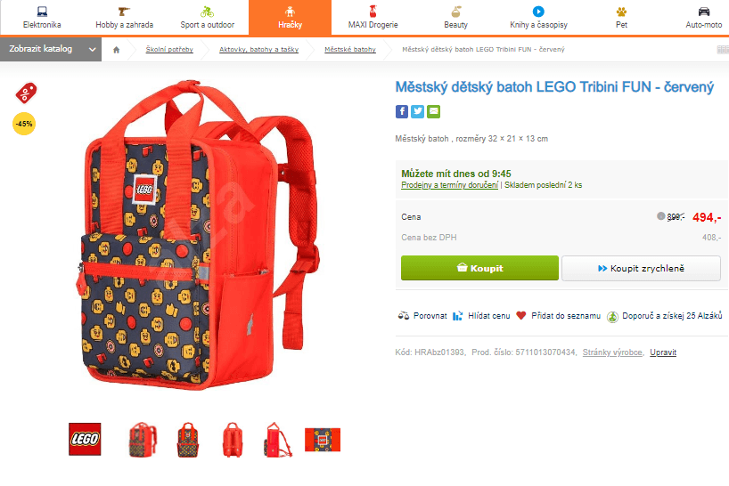 Městský batoh LEGO Tribini FUN, 8 l