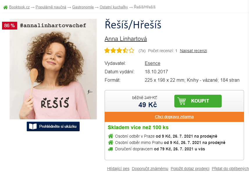 Kuchařka Řešíš/Hřešíš, Anna Linhartová