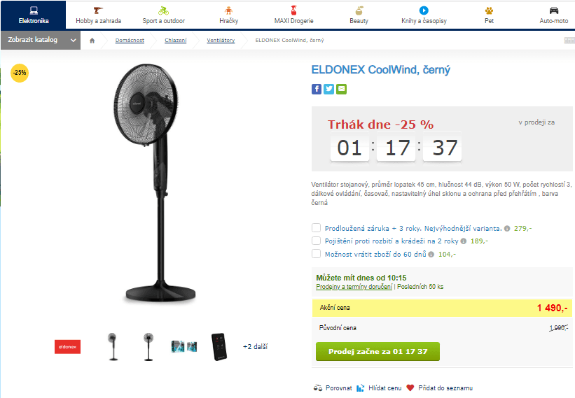 Stolní ventilátor ELDONEX CoolWind