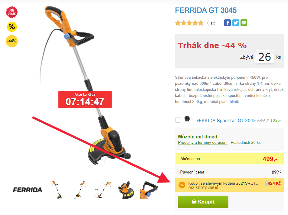 Elektrická strunová sekačka Ferrida, 450 W