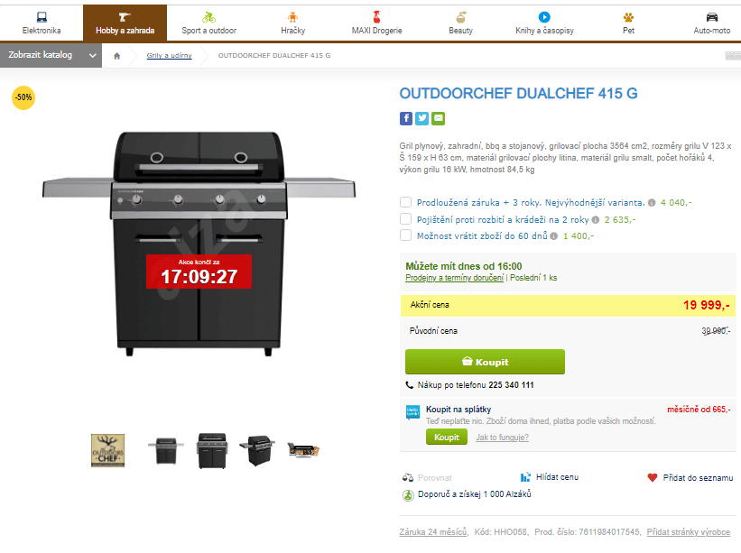 Gril plynový Outdoorchef DUALCHEF 415 G