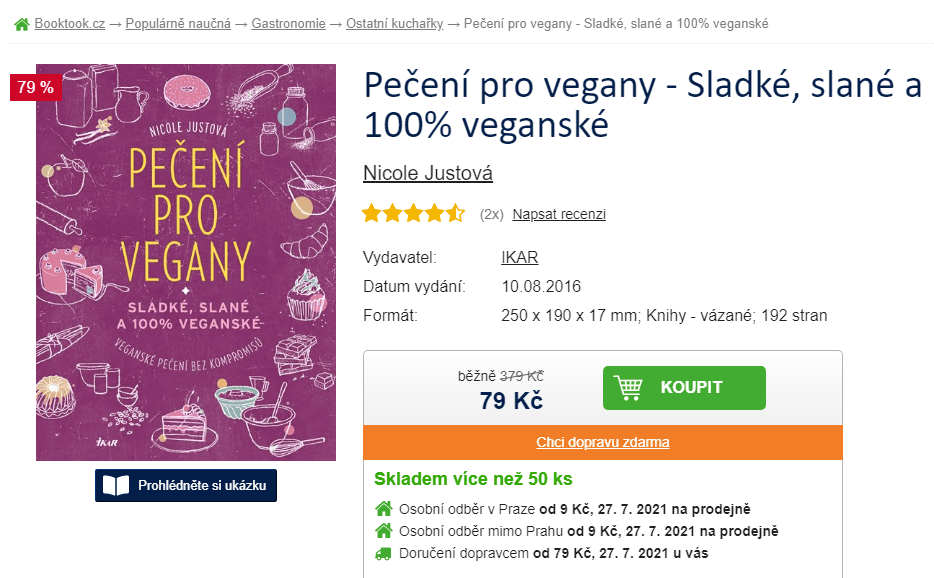 Pečení pro vegany - Nicole Justová
