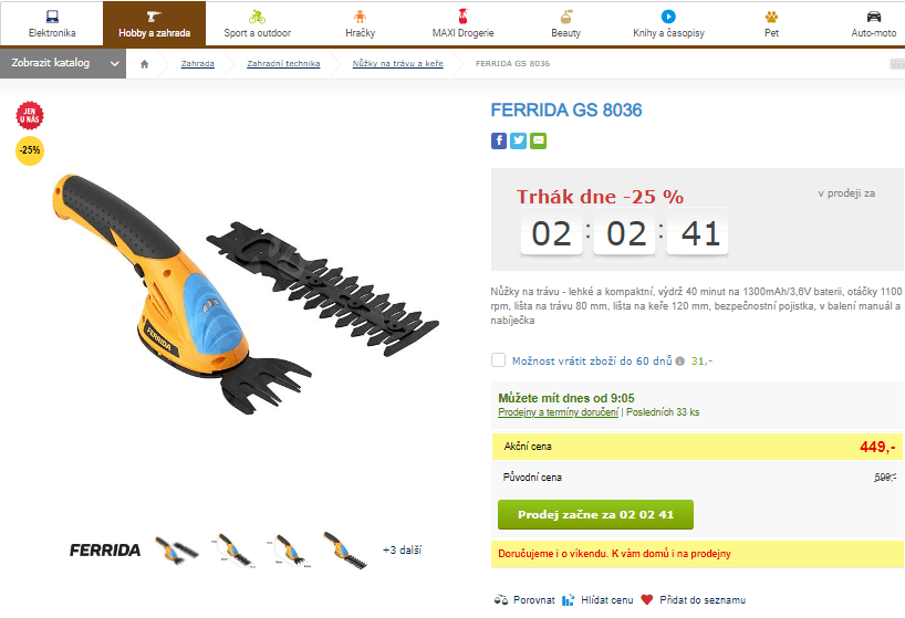 Nůžky na trávu Ferrida, aku, až 40 min