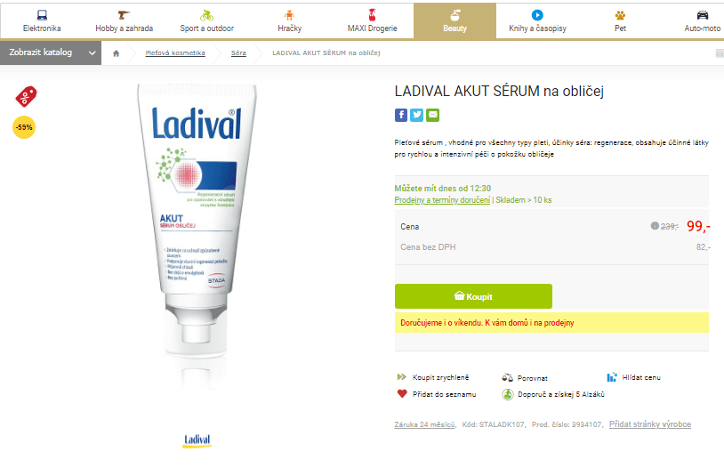 Sérum na obličej Ladival Akut 50 ml