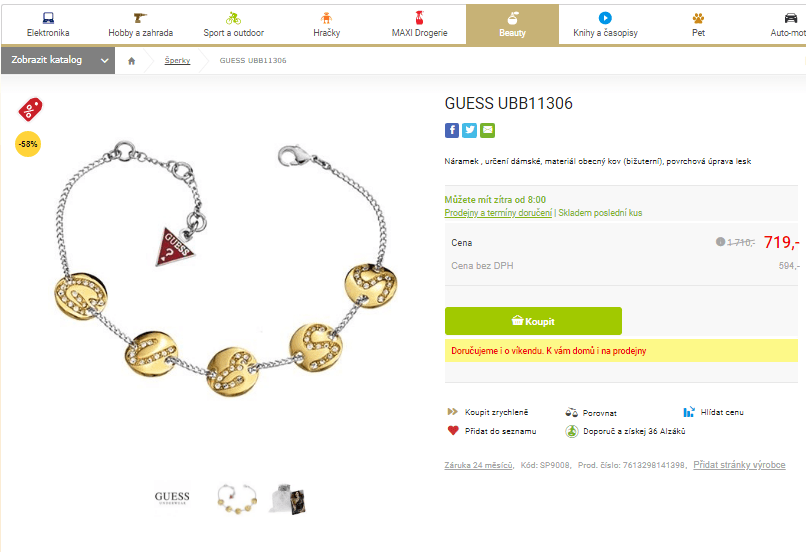 Dámský náramek Guess UBB11306