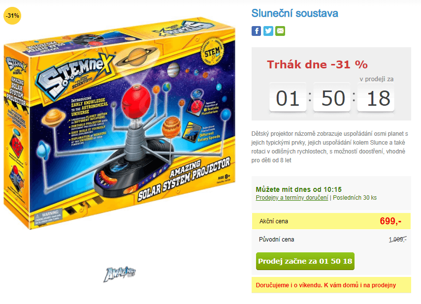 Projektor Sluneční soustava 