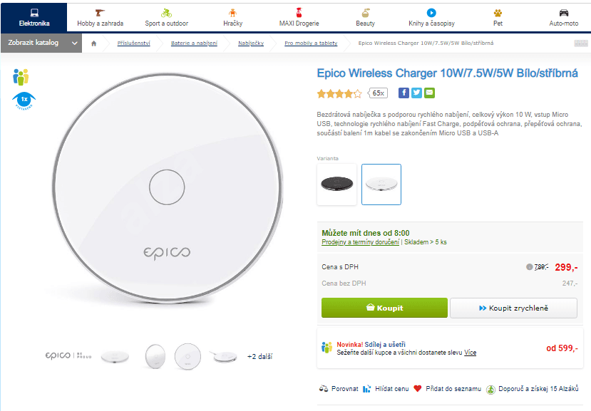 Bezdrátová nabíječka Epico Wireless Charger