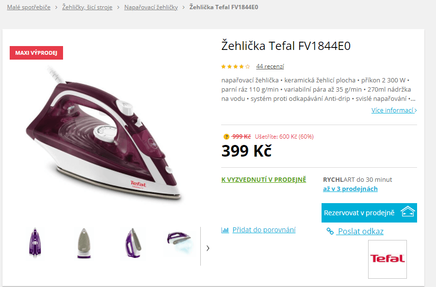 Napařovací žehlička Tefal Maestro