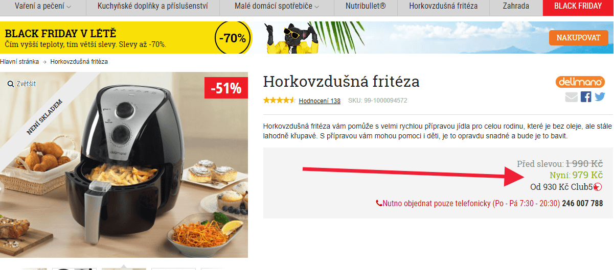 Horkovzdušná fritéza Delimano 