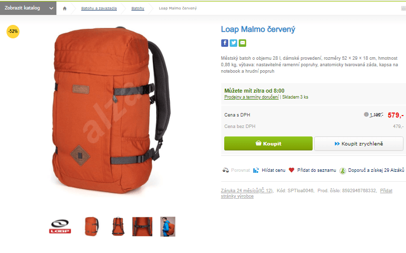 Městský batoh Loap Malmo, 28 l