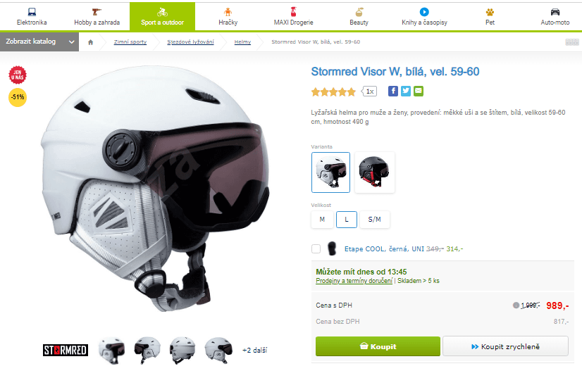 Lyžařská helma Stormred Visor