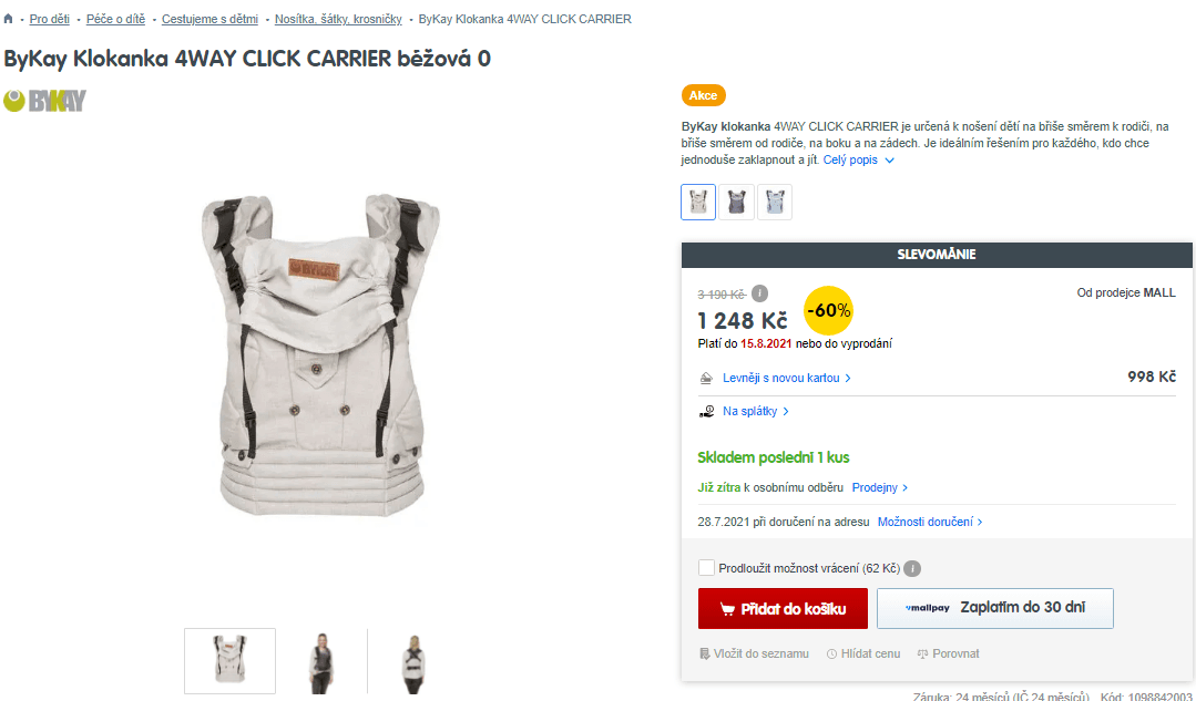 Klokanka ByKay 4WAY Click Carrier