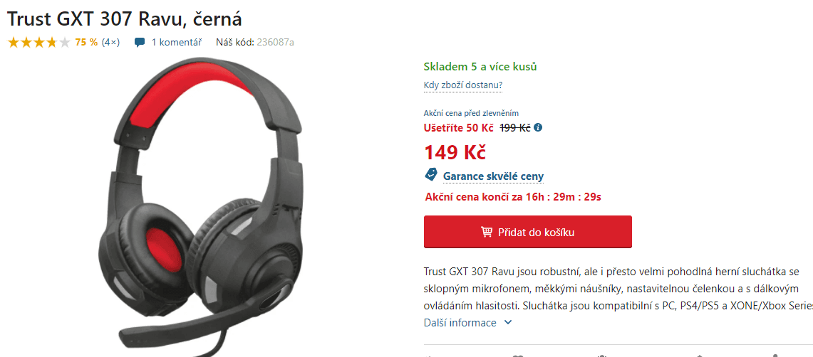 Herní sluchátka Trust GXT 307