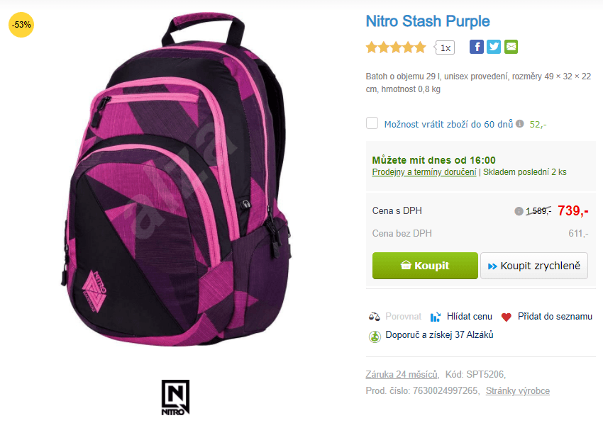 Batoh NITRO Stash, 29 l., 15,6"