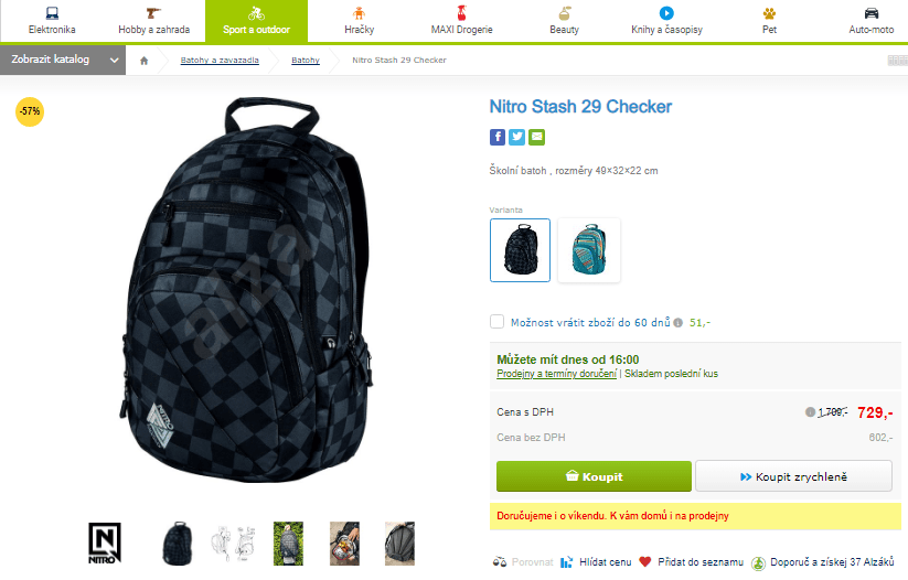 Školní batoh Nitro Stash Checker, 29 l