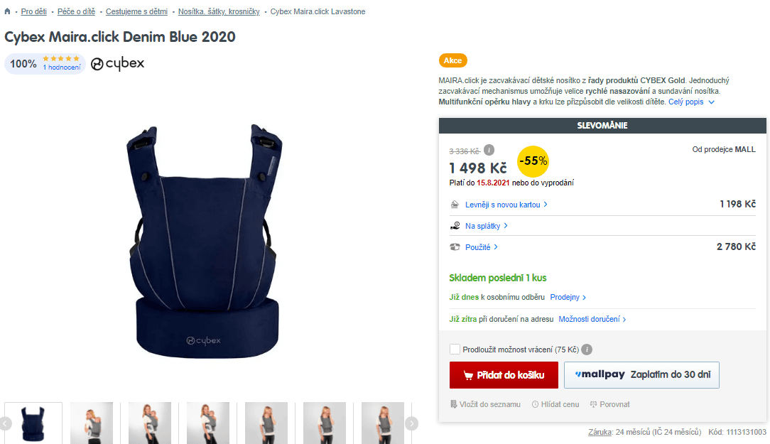 Dětské nosítko Cybex Maira.click 3,5 - 15 kg
