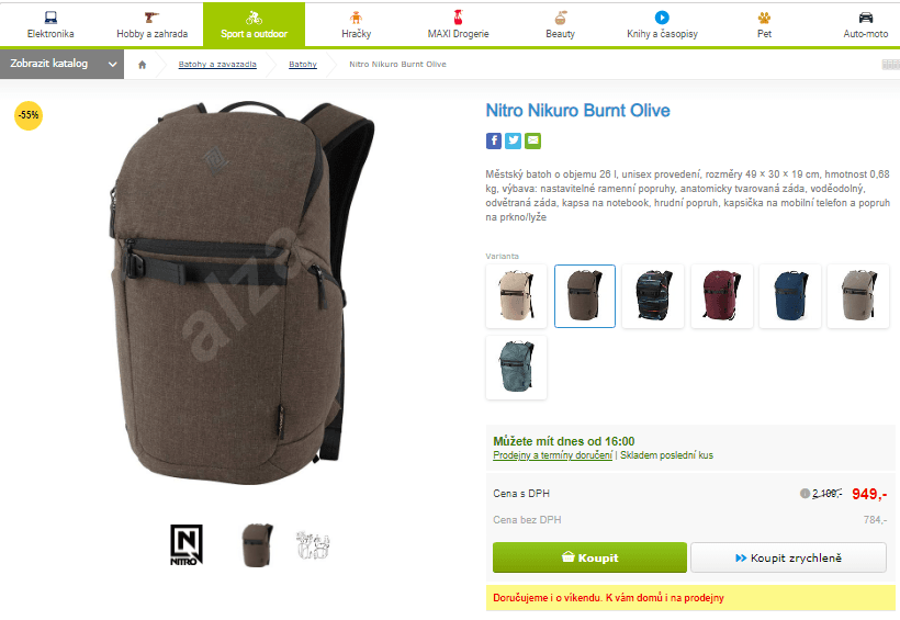 Městský batoh Nitro Nikuro Burnt 26 l