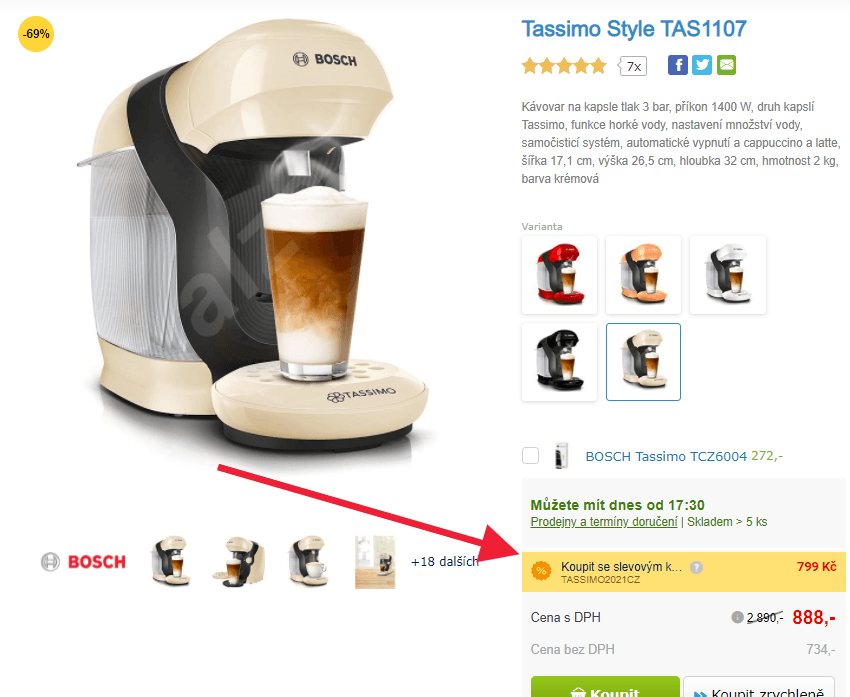 Kávovar na kapsle Bosch Tassimo Style