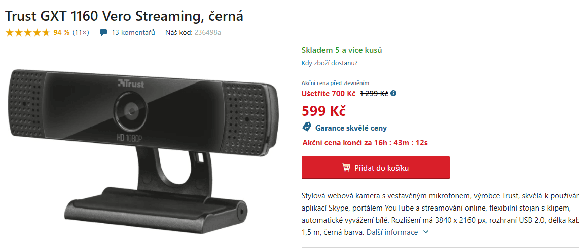 Webkamera Trust Vero 