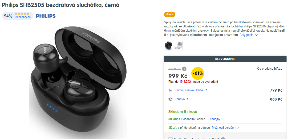 BT sluchátka Philips