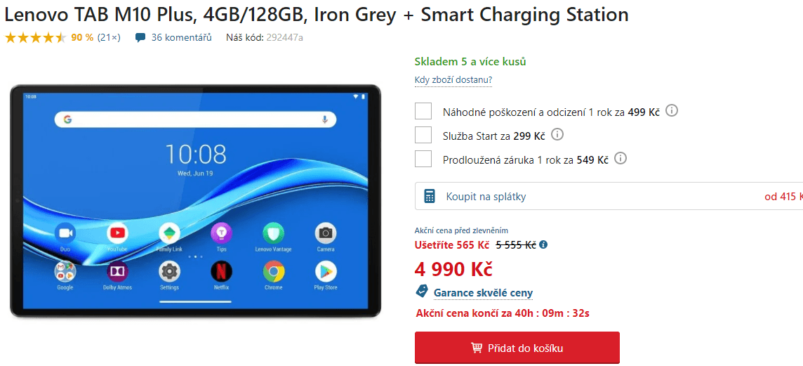 Tablet Lenovo, 8x 2,3GHz, 4GB RAM, 10,3"