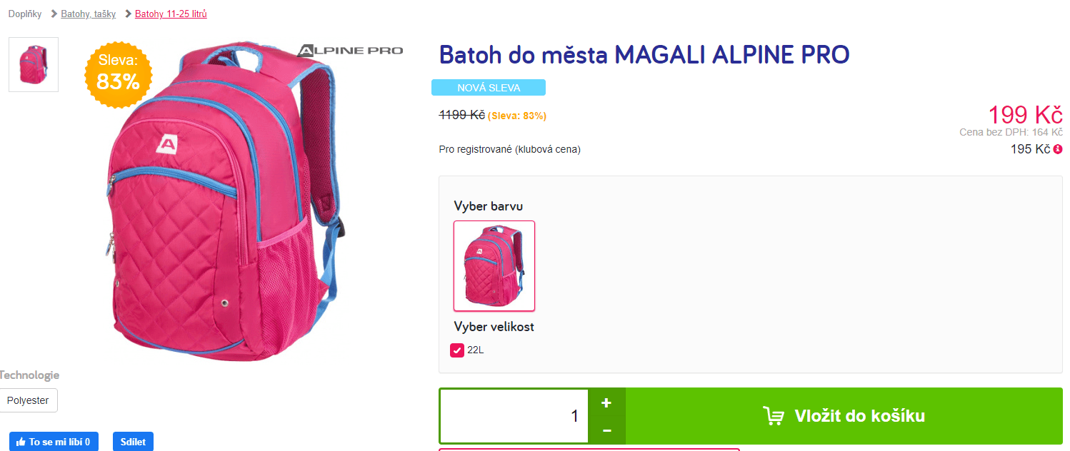 Městský batoh Alpine Pro Magali, 22 l