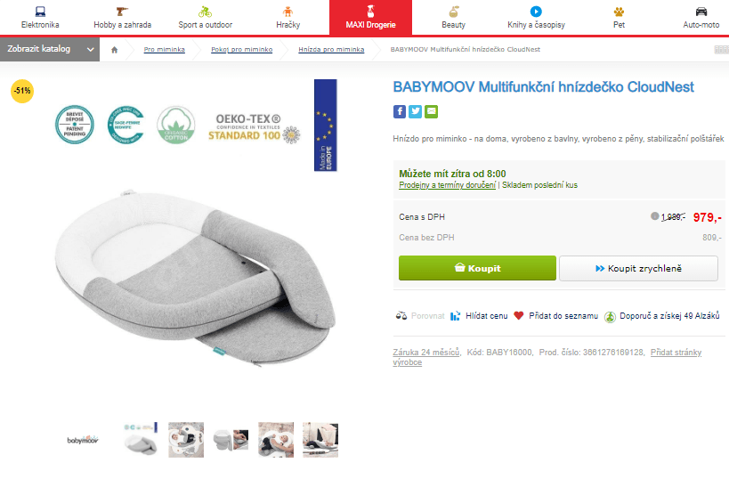 Multifunkční hnízdečko BabyMoov CloudNest