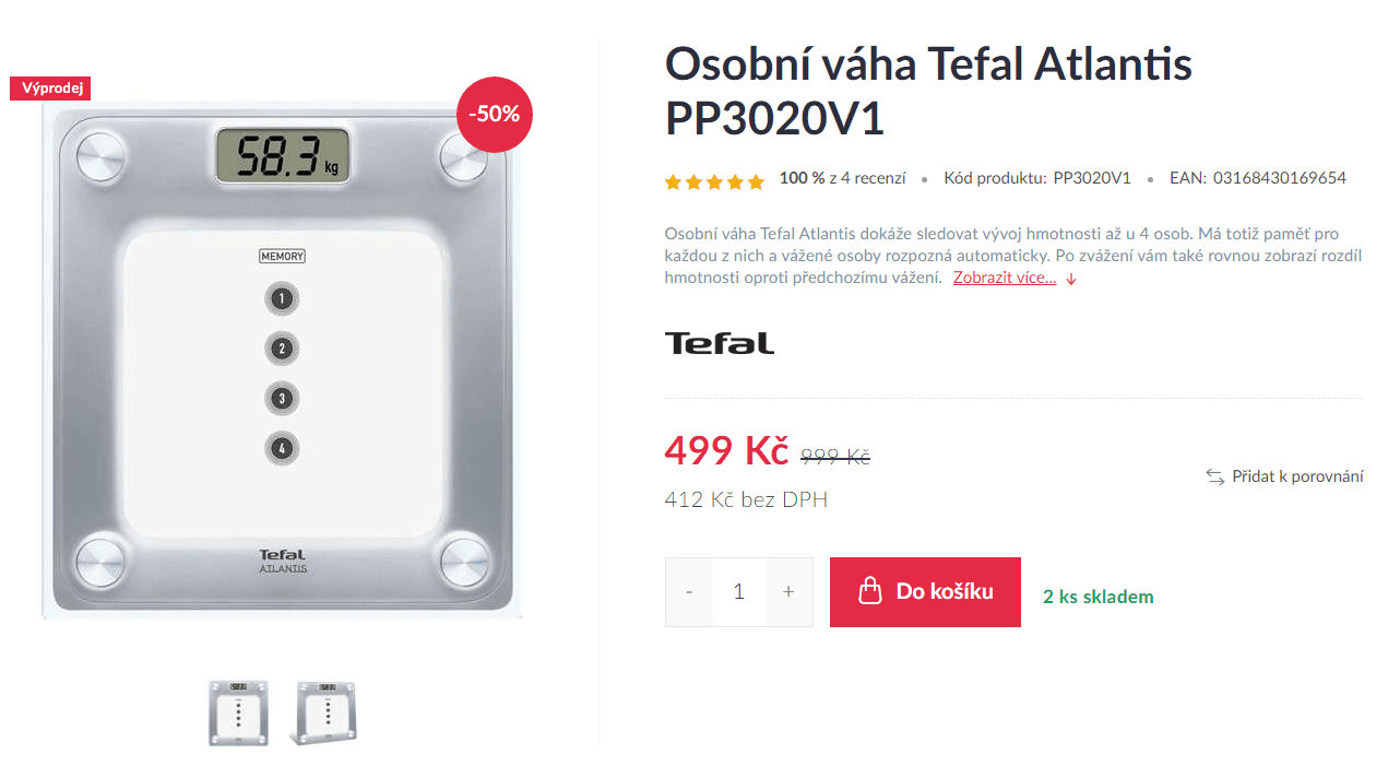 Osobní váha Tefal Atlantis PP3020V1