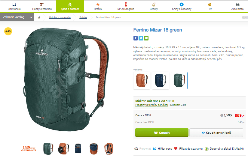 Městský batoh Ferrino Mizar 18
