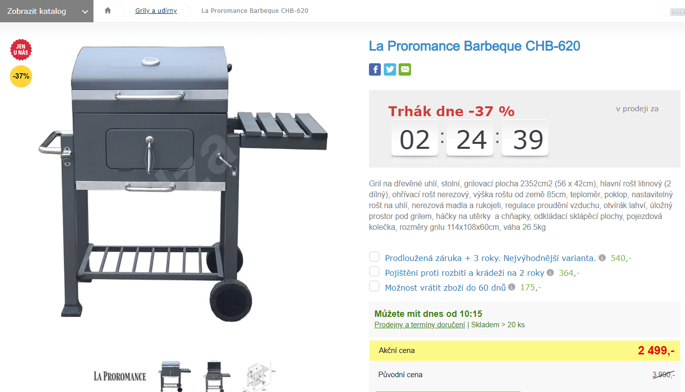 Gril La Proromance Barbeque, dřevěné uhlí