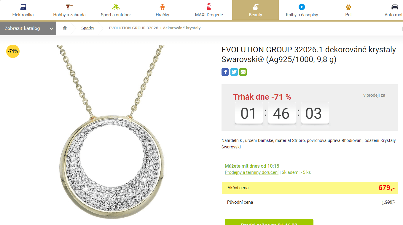 Stříbrný náhrdelník Evolution Group