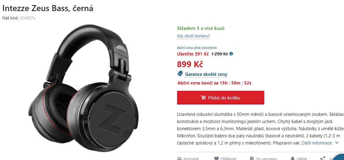 Sluchátka Intezze Zeus Bass