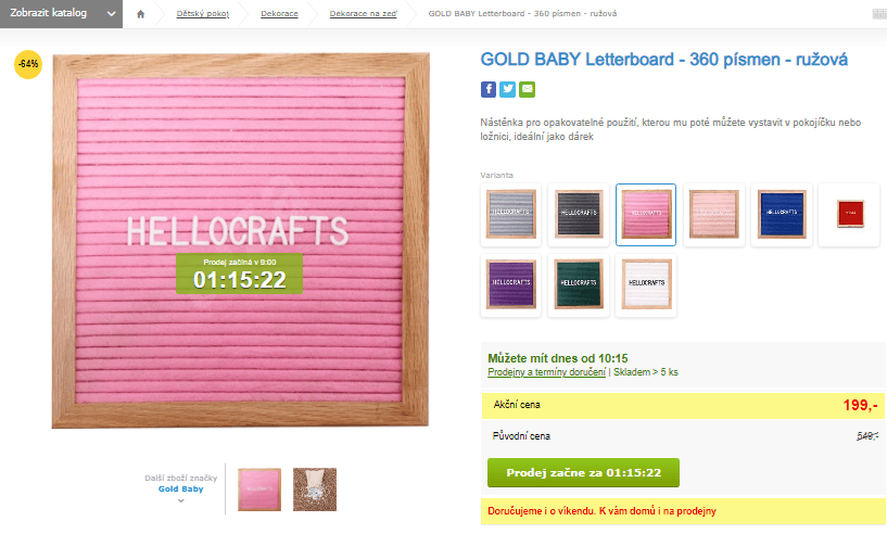 Nástěnka GOLD BABY, 360 písmen