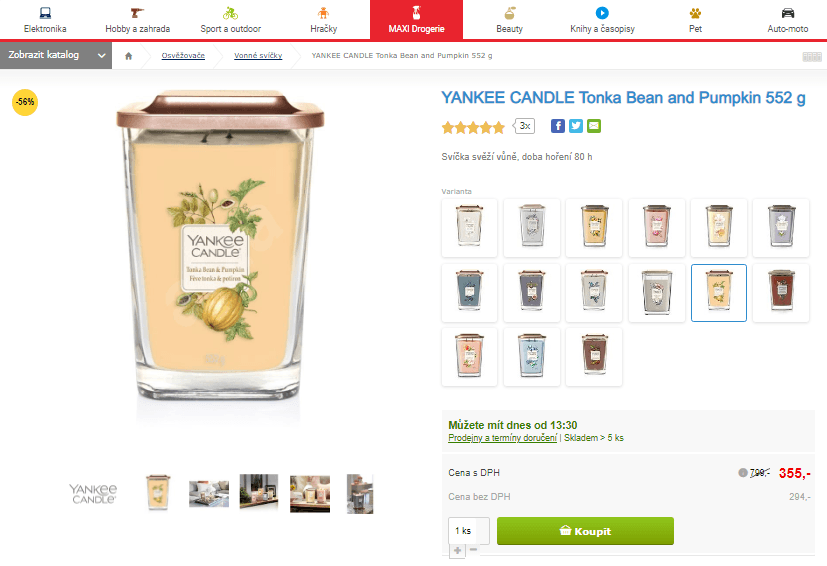 Tonka Bean and Pumpkin Yankee Candle 552g