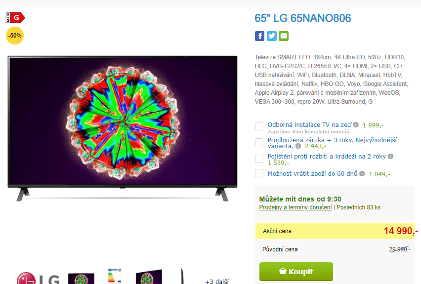 4K Nanocell TV, 165cm, LG