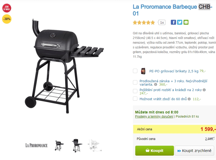 Gril na dřevěné uhlí s udírnou