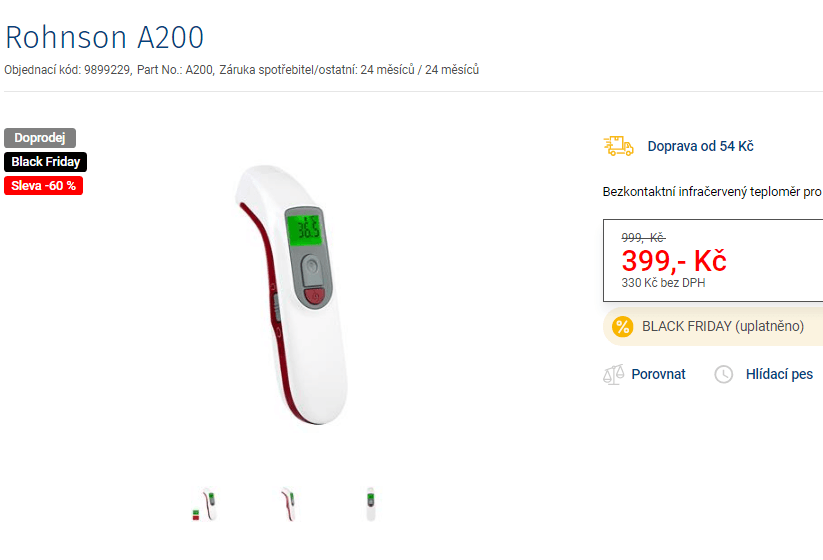 Bezkontaktní teploměr Rohnson A200