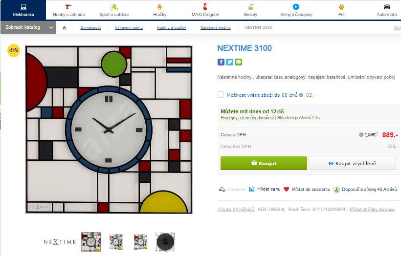 Nástěnné hodiny Nextime, 43 cm