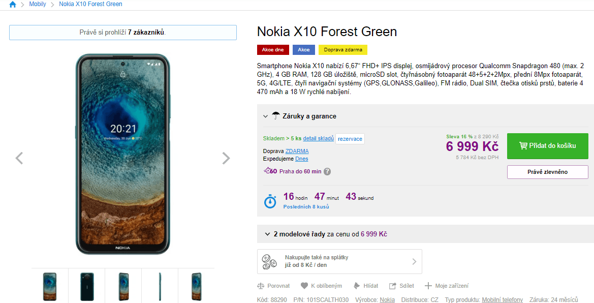 Nokia, 8x 2GHz, 4GB RAM, NFC, 5G, 6,67"
